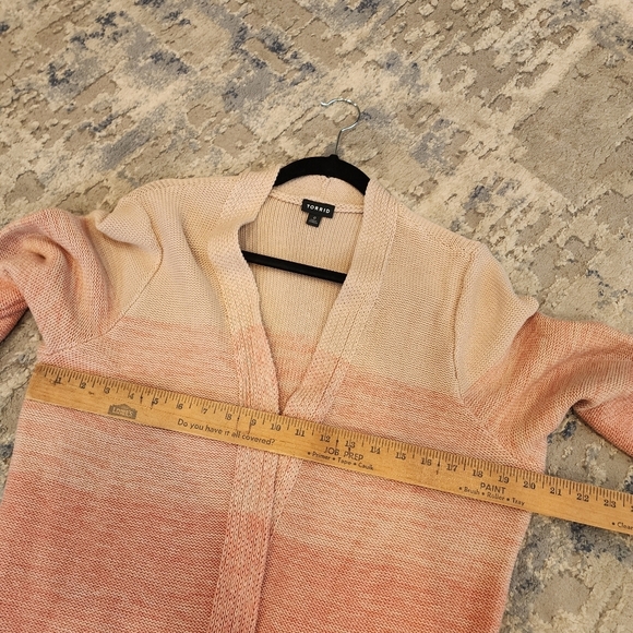 Torrid Pink Ombre Stripe Slouchy Duster Knit Sweater.  Size large (0) - Picture 7 of 16